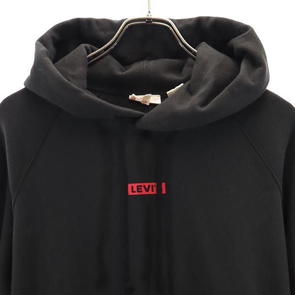 Levi's リーバイス プリント 長袖 スウェットパーカー S ブラック系 レディース