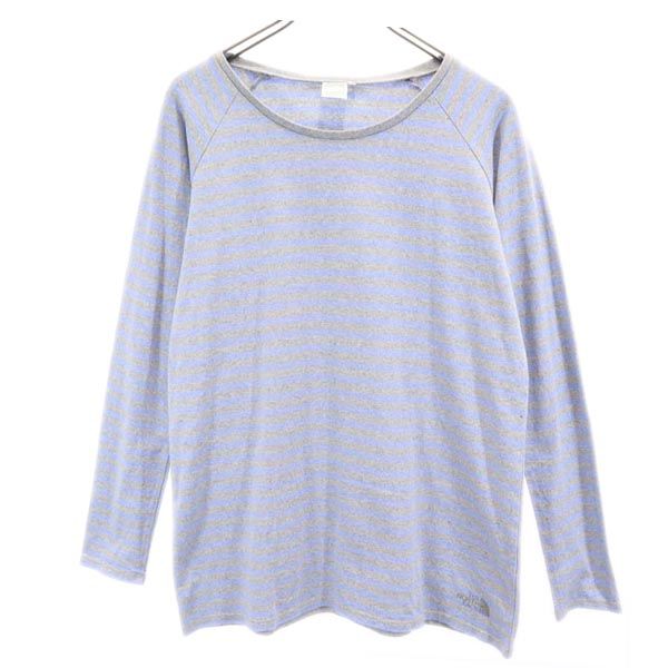 THE NORTH FACE ノースフェイス NTW81212 アウトドア ボーダー 長袖 Tシャツ M グレー系 ロンT レディース