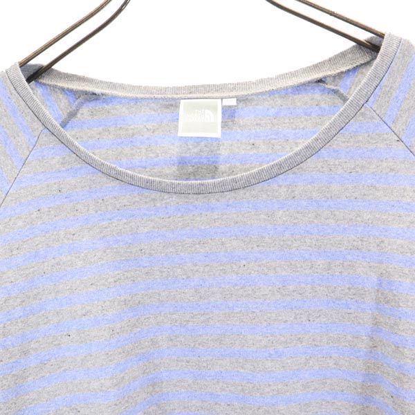THE NORTH FACE ノースフェイス NTW81212 アウトドア ボーダー 長袖 Tシャツ M グレー系 ロンT レディース