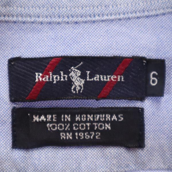 RALPH LAUREN ラルフローレン 長袖 ボタンダウンシャツ 6 ブルー系 キッズ