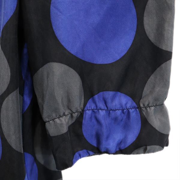 JILLSTUART ジルスチュアート シルク 総柄 半袖 カットソー S ブラック系 レディース