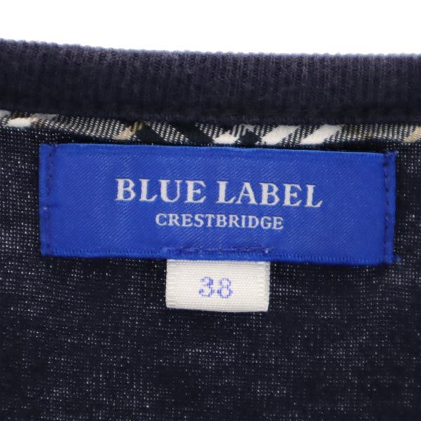 BLUE LABEL CRESTBRIDGE ブルーレーベルクレストブリッジ 三陽商会 7分袖 カットソー 38 ネイビー ロンT レディース