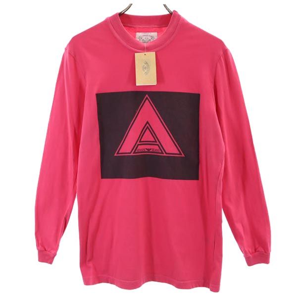 ARMANI JEANS アルマーニジーンズ 未使用 イタリア製 長袖 Tシャツ 44 ピンク ロンT メンズ