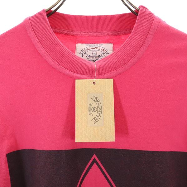 ARMANI JEANS アルマーニジーンズ 未使用 イタリア製 長袖 Tシャツ 44 ピンク ロンT メンズ