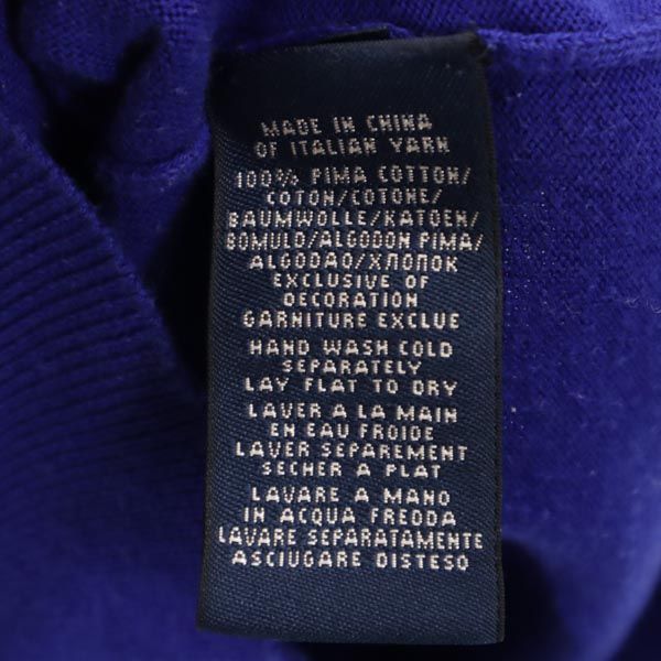 RALPH LAUREN SPORT ラルフローレンスポーツ 長袖 コットンニット セーター XS ネイビー系 レディース