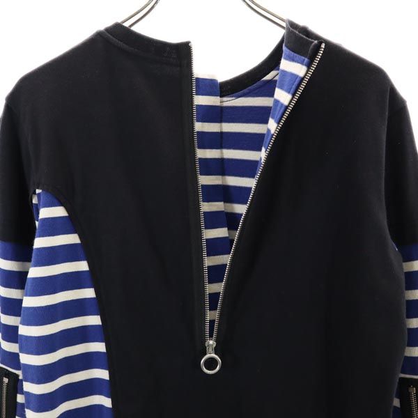 MARC BY MARC JACOBS マークバイマークジェイコブス ボーダー 長袖 ワンピース XS ブルー系 バックジップ レディース