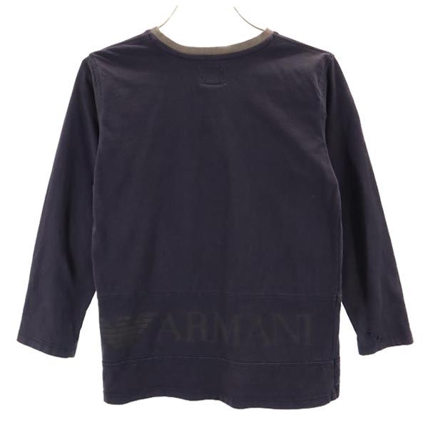 ARMANI JUNIOR アルマーニジュニア 長袖 Tシャツ 6A 116cm ネイビー系 ロンT キッズ