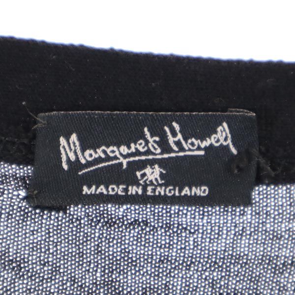 MARGARET HOWELL マーガレットハウエル 英国製 ウール 長袖 ニット カーディガン ブラック系 レディース