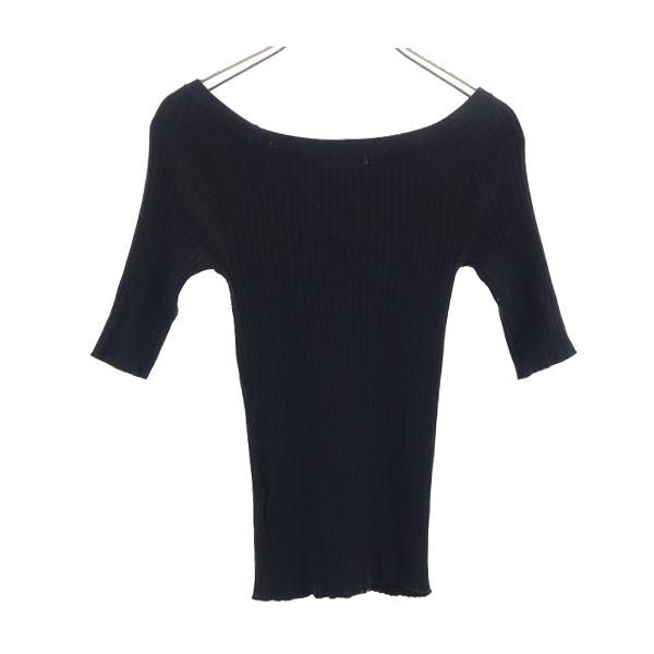 FRAY I.D フレイアイディー 半袖 リブニット セーター F ブラック レディース