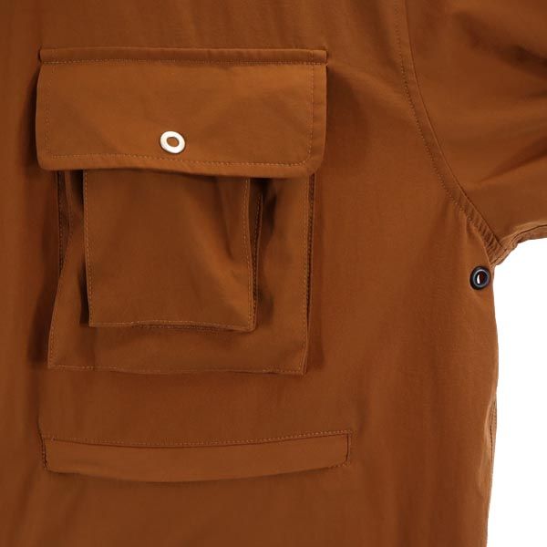 North by Northeast ノースバイノースイースト ナイロンブレンド シャツジャケット L ブラウン系 メンズ