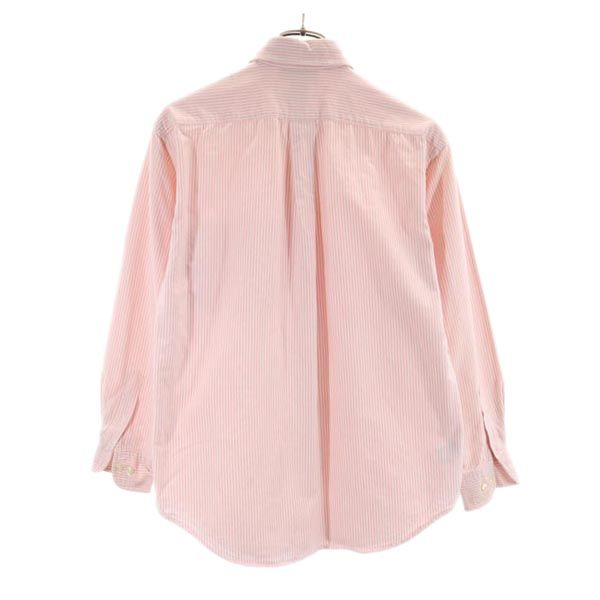 LAUREN RALPH LAUREN ローレンラルフローレン ストライプ 長袖 ボタンダウンシャツ 4 ピンク系 オックスフォード生地 レディース