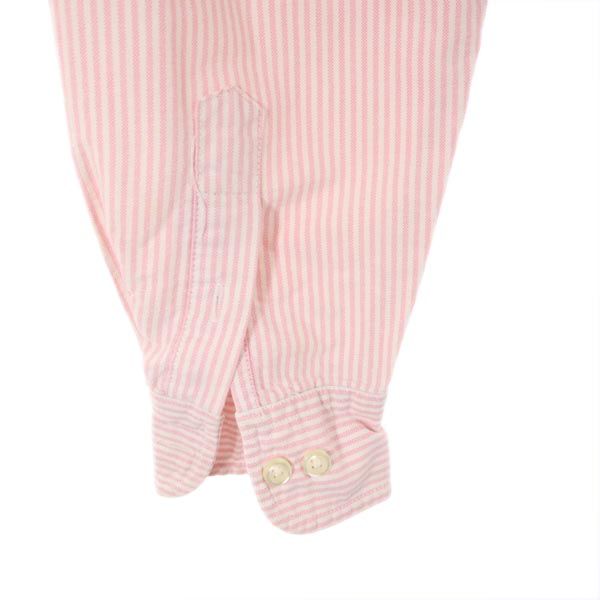 LAUREN RALPH LAUREN ローレンラルフローレン ストライプ 長袖 ボタンダウンシャツ 4 ピンク系 オックスフォード生地 レディース