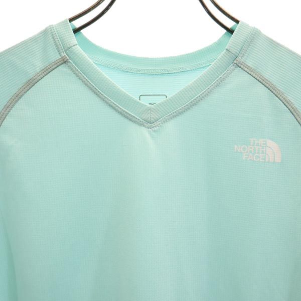 THE NORTH FACE ノースフェイス アウトドア NTW11885 半袖 Vネック Tシャツ S グリーン系 レディース