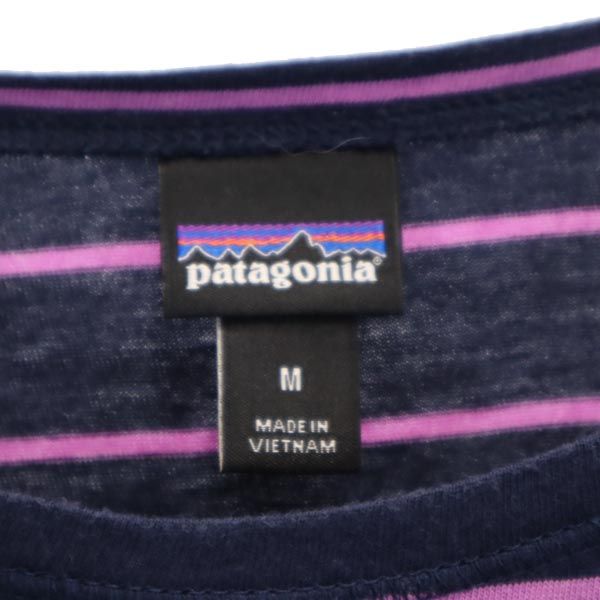 patagonia パタゴニア アウトドア ボーダー 7分袖 Tシャツ M ネイビー系 ロンT レディース