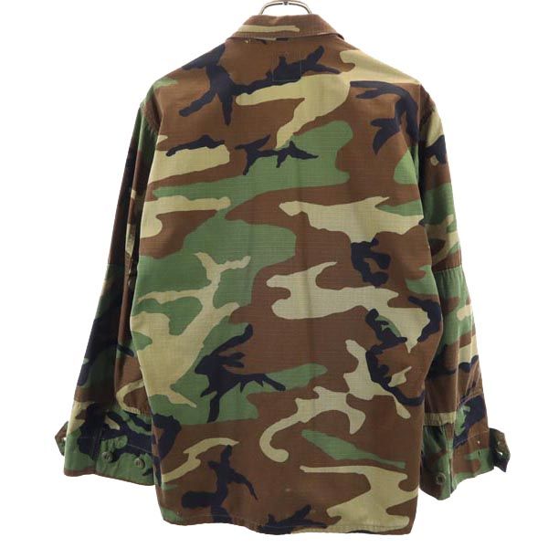 US ARMY アメリカ軍 90s BDU カモフラージュ柄 ミリタリージャケット M カーキ系 リップストップ生地 メンズ