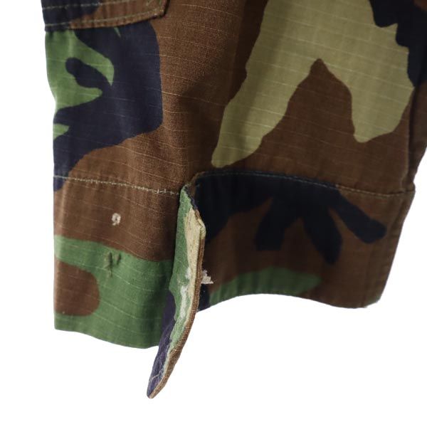 US ARMY アメリカ軍 90s BDU カモフラージュ柄 ミリタリージャケット M カーキ系 リップストップ生地 メンズ