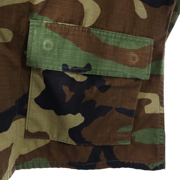 US ARMY アメリカ軍 90s BDU カモフラージュ柄 ミリタリージャケット M カーキ系 リップストップ生地 メンズ