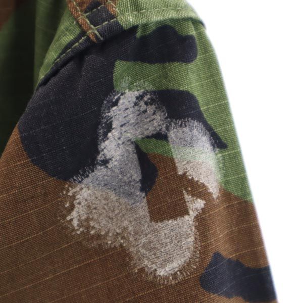 US ARMY アメリカ軍 90s BDU カモフラージュ柄 ミリタリージャケット M カーキ系 リップストップ生地 メンズ