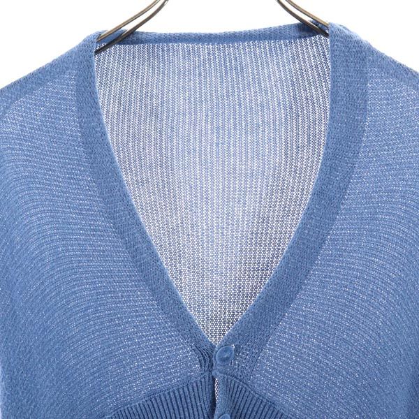 スナオクワハラ 長袖 コットンニット カーディガン M ブルー sunaokuwahara レディース