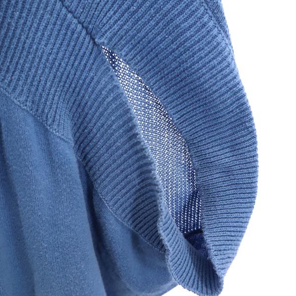 スナオクワハラ 長袖 コットンニット カーディガン M ブルー sunaokuwahara レディース