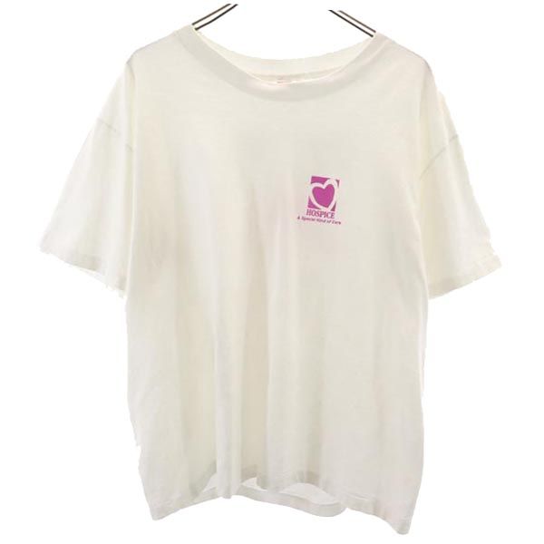 Hanes ヘインズ 90s オールド USA製 プリント 半袖 Tシャツ L 白 メンズ