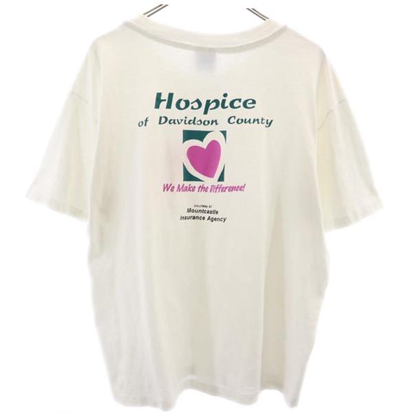 Hanes ヘインズ 90s オールド USA製 プリント 半袖 Tシャツ L 白 メンズ