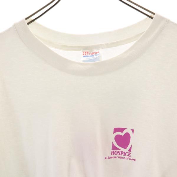 Hanes ヘインズ 90s オールド USA製 プリント 半袖 Tシャツ L 白 メンズ
