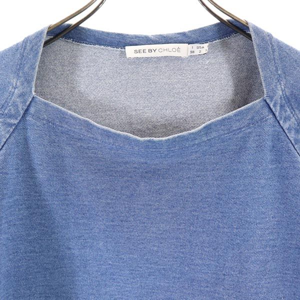 SEE BY CHLOE シーバイクロエ 半袖 デニム Tシャツ 2 ストレッチ レディース