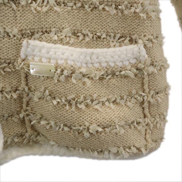 FOXEY NEW YORK フォクシーニューヨーク 長袖 ニットジャケット 38 ベージュ レディース