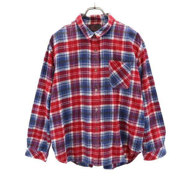 RH Vintage アールエイチ ヴィンテージ ヴィンテージ チェック柄 長袖 ネルシャツ S 赤×青 ロンハーマン レディース