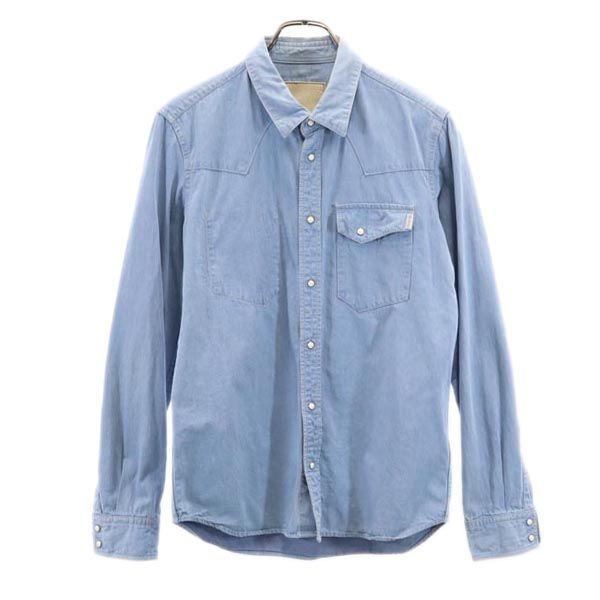 FACTOTUM ファクトタム 日本製 長袖 ウエスタンシャツ 46 ブルー系 メンズ