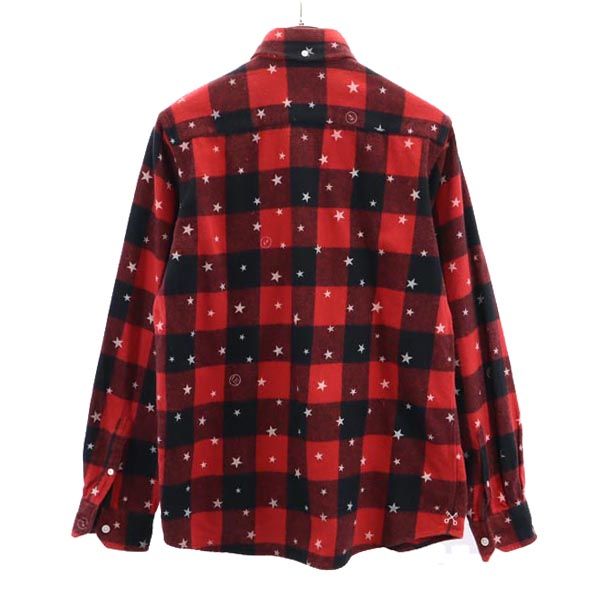 uniform experiment ユニフォームエクスペリメント 日本製 チェック柄 長袖 ボタンダウン ネルシャツ 1 レッド系 メンズ