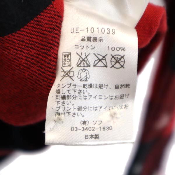 uniform experiment ユニフォームエクスペリメント 日本製 チェック柄 長袖 ボタンダウン ネルシャツ 1 レッド系 メンズ