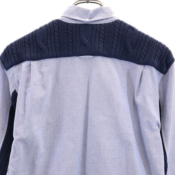 uniform experiment ユニフォームエクスペリメント 日本製 ニット切替 長袖 ニット切替 ボタンダウンシャツ 2 ブルー系 メンズ