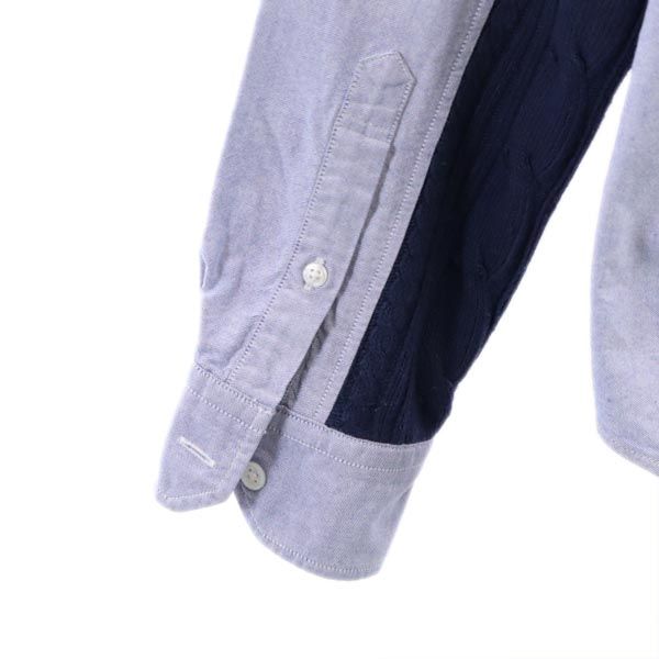 uniform experiment ユニフォームエクスペリメント 日本製 ニット切替 長袖 ニット切替 ボタンダウンシャツ 2 ブルー系 メンズ