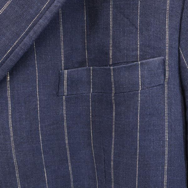 Polo by Ralph Lauren ポロバイラルフローレン イタリア製 リネン ストライプ テーラードジャケット ブルー系 メンズ