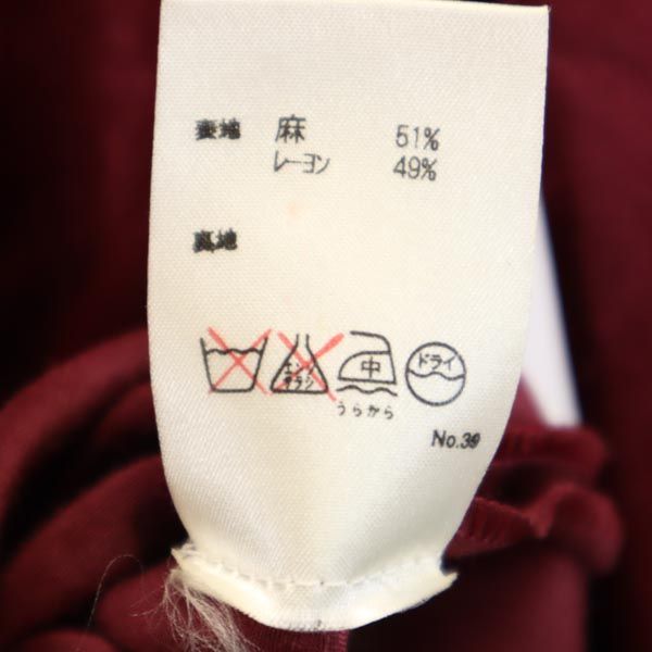 Capucine Puerari カプチーヌピュエラリ リネンブレンド 長袖 シャツ 1 ワイン レディース