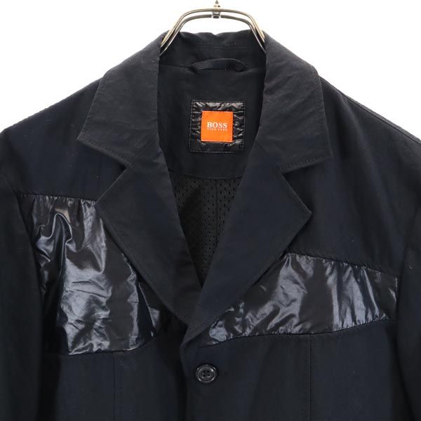 BOSS HUGO BOSS ボスヒューゴボス ナイロン切替 テーラードジャケット 48 ブラック 裏メッシュ メンズ