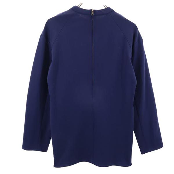 JIL SANDER ジルサンダー イタリア製 長袖 カットソー 34 ネイビー系 バックサイドジップ レディース