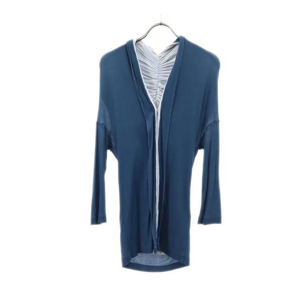 YOHJI YAMAMOTO+NOIR ヨウジヤマモトプリュスノアール 長袖 デザイン カットソー 3 ブルー系 レディース