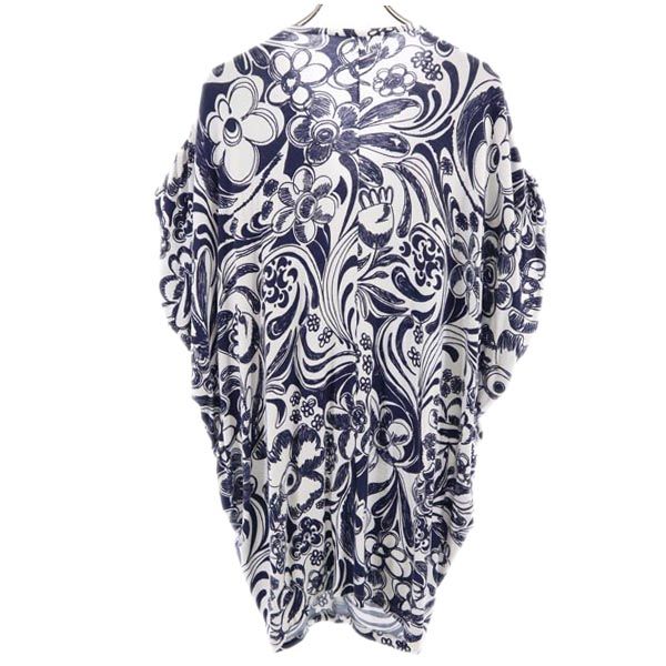 SPORTMAX CODE スポーツマックスコード 総柄 半袖 チュニック S ネイビー系 ワンピース レディース