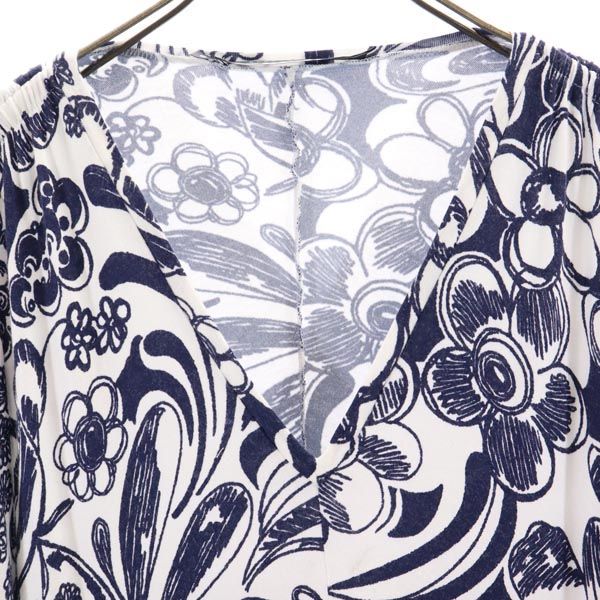 SPORTMAX CODE スポーツマックスコード 総柄 半袖 チュニック S ネイビー系 ワンピース レディース