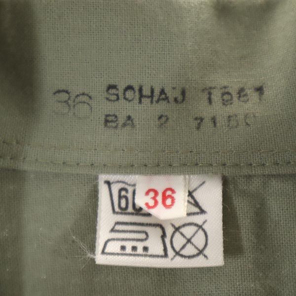 VINTAGE ヴィンテージ 60s 長袖 ユーロワーク シャツ 36 カーキ メンズ