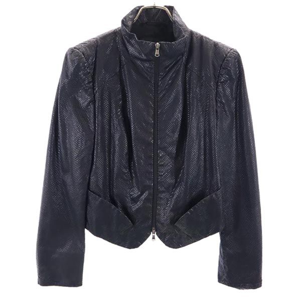Emporio Armani エンポリオアルマーニ イタリア製 総柄 スタンドカラー ジャケット 42 ブラック系 レディース