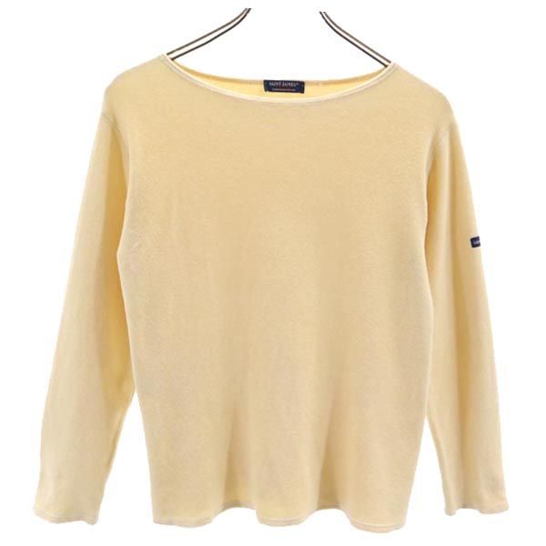 SAINT JAMES セントジェームス フランス製 長袖 ボートネック Tシャツ XXS 生成り パイル地 ロンT レディース