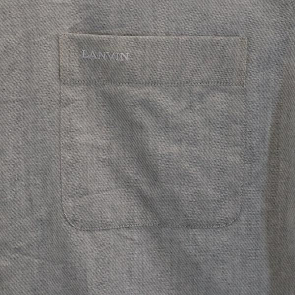 LANVIN ランバン 日本製 長袖 シャツ M グレー系 メンズ