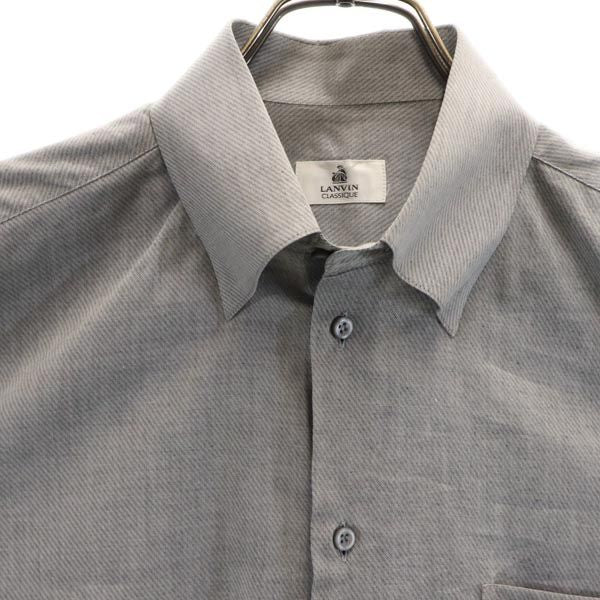 LANVIN ランバン 日本製 長袖 シャツ M グレー系 メンズ