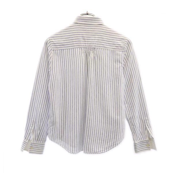 Kate Spade ケイトスペード リネンブレンド ストライプ 長袖 シャツ S ホワイト系 ブルームストリート BROOME STREET レディース