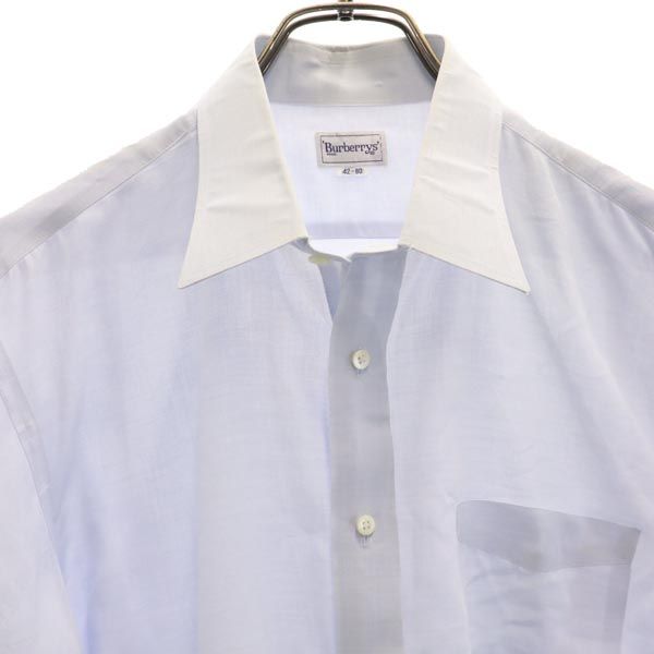Burberrys バーバリーズ 90s オールド リネンブレンド 長袖 シャツ 42 ブルー系 メンズ