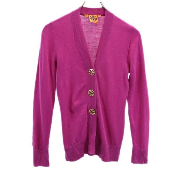 Tory Burch トリーバーチ ウール 長袖 ニット カーディガン XS ピンク レディース